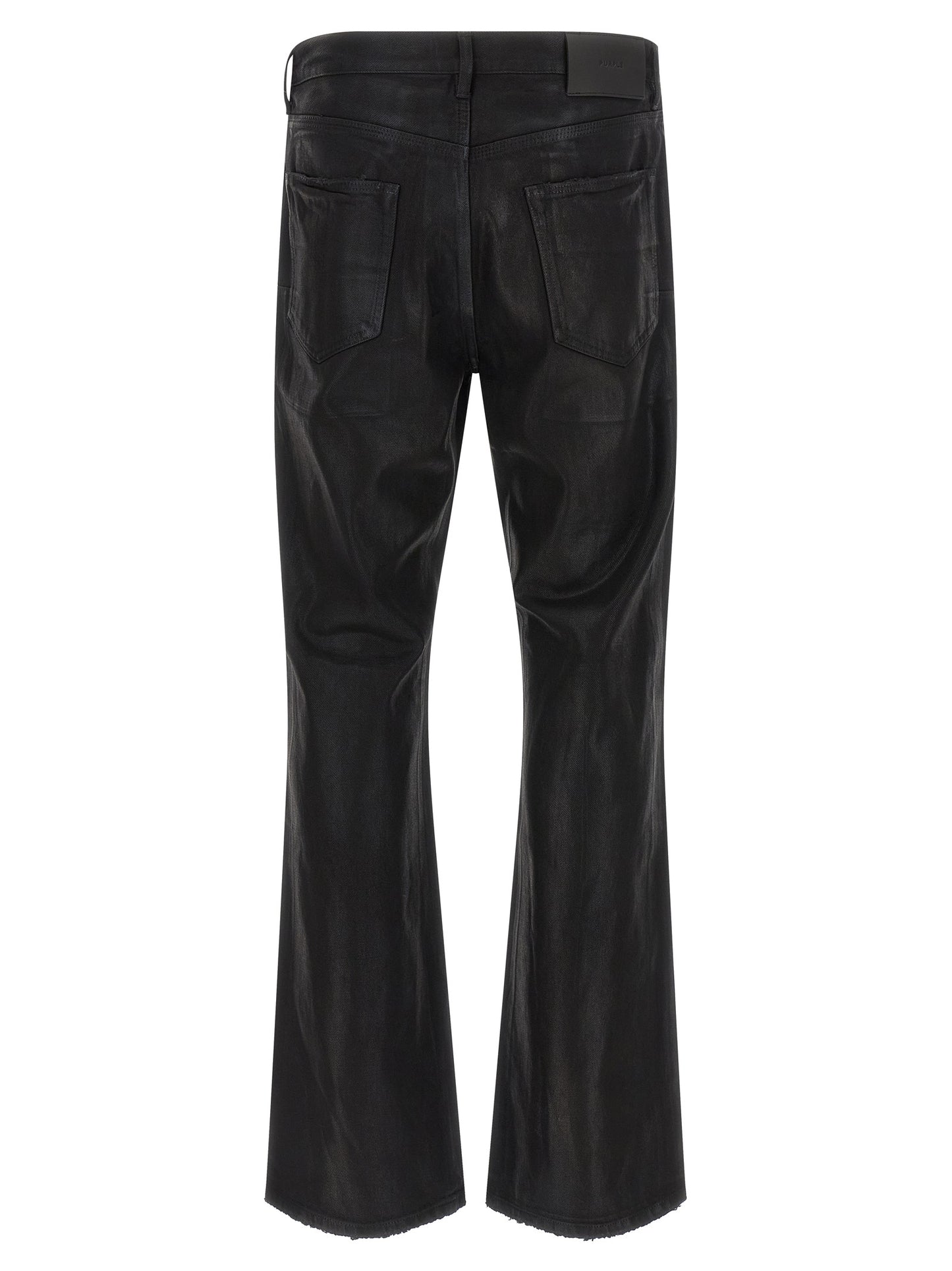 PURPLE Men's Flared Mid Rise Denim Cotton Jeans - Black Purple