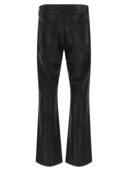 PURPLE Men's Flared Mid Rise Denim Cotton Jeans - Black Purple