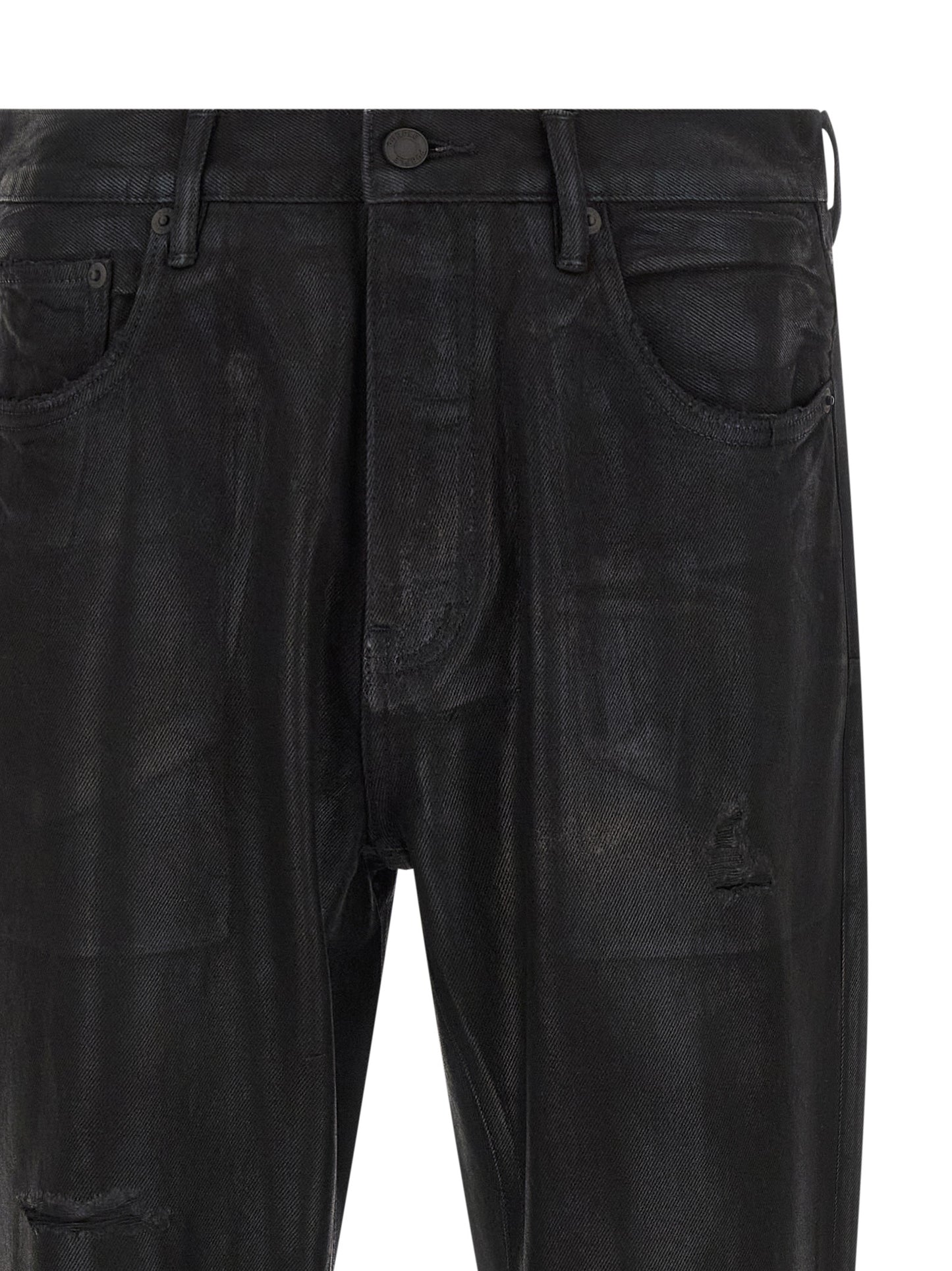 PURPLE Men's Flared Mid Rise Denim Cotton Jeans - Black Purple