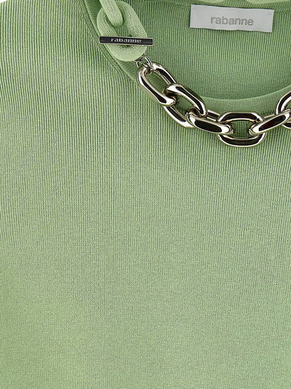 T-Shirt by Paco Rabanne for women in stretch cotton bicolour & green features an on trend silhouette, perfectly showcasing a on trend and for an elevated aesthetic.