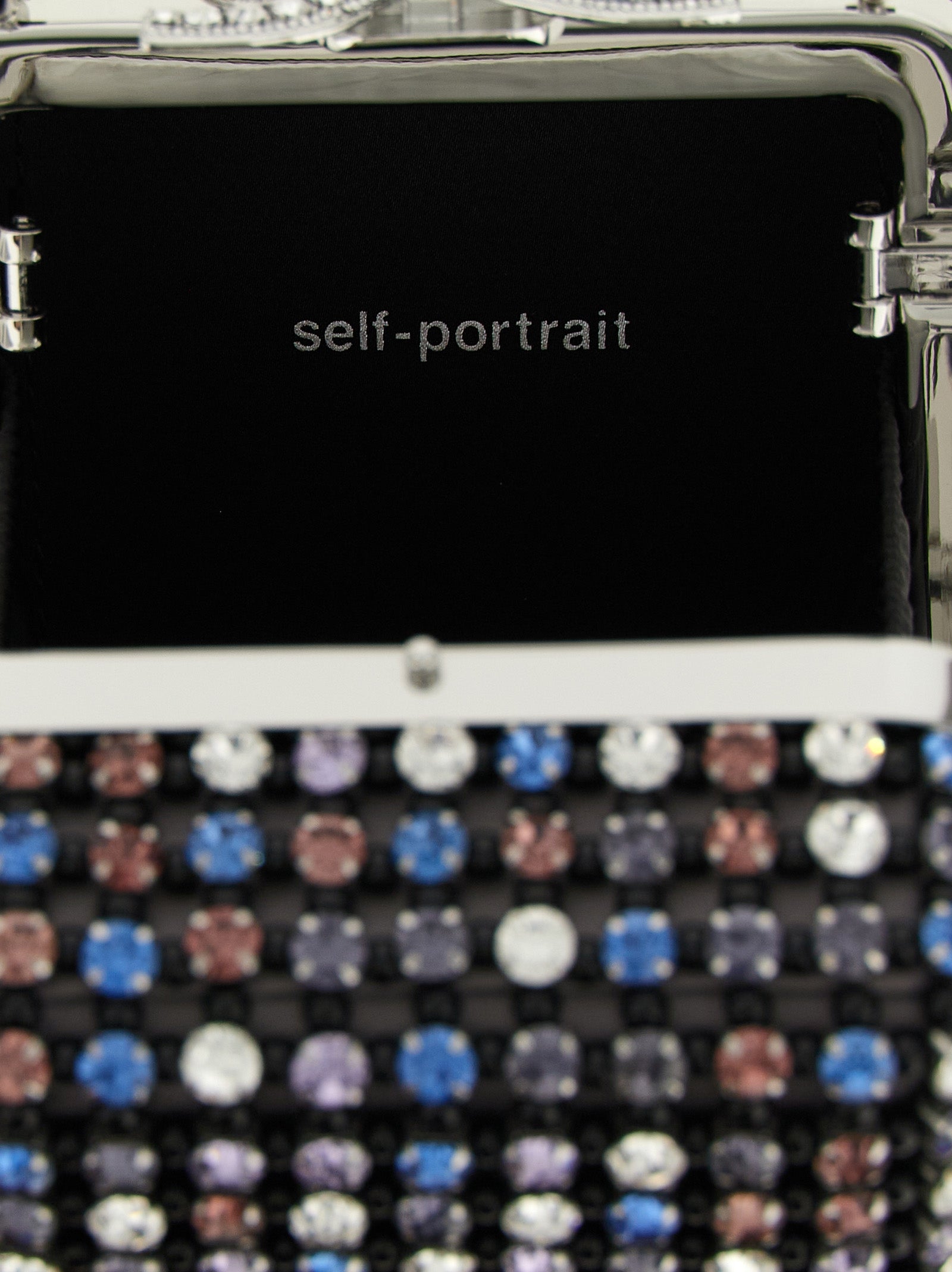 Handbag by Self-Portrait for women in crocodile skin leather multicolor features a ornamental silhouette, showcasing a secure , ample , and ornamental shoulder-strap & handle for a sophisticated look.