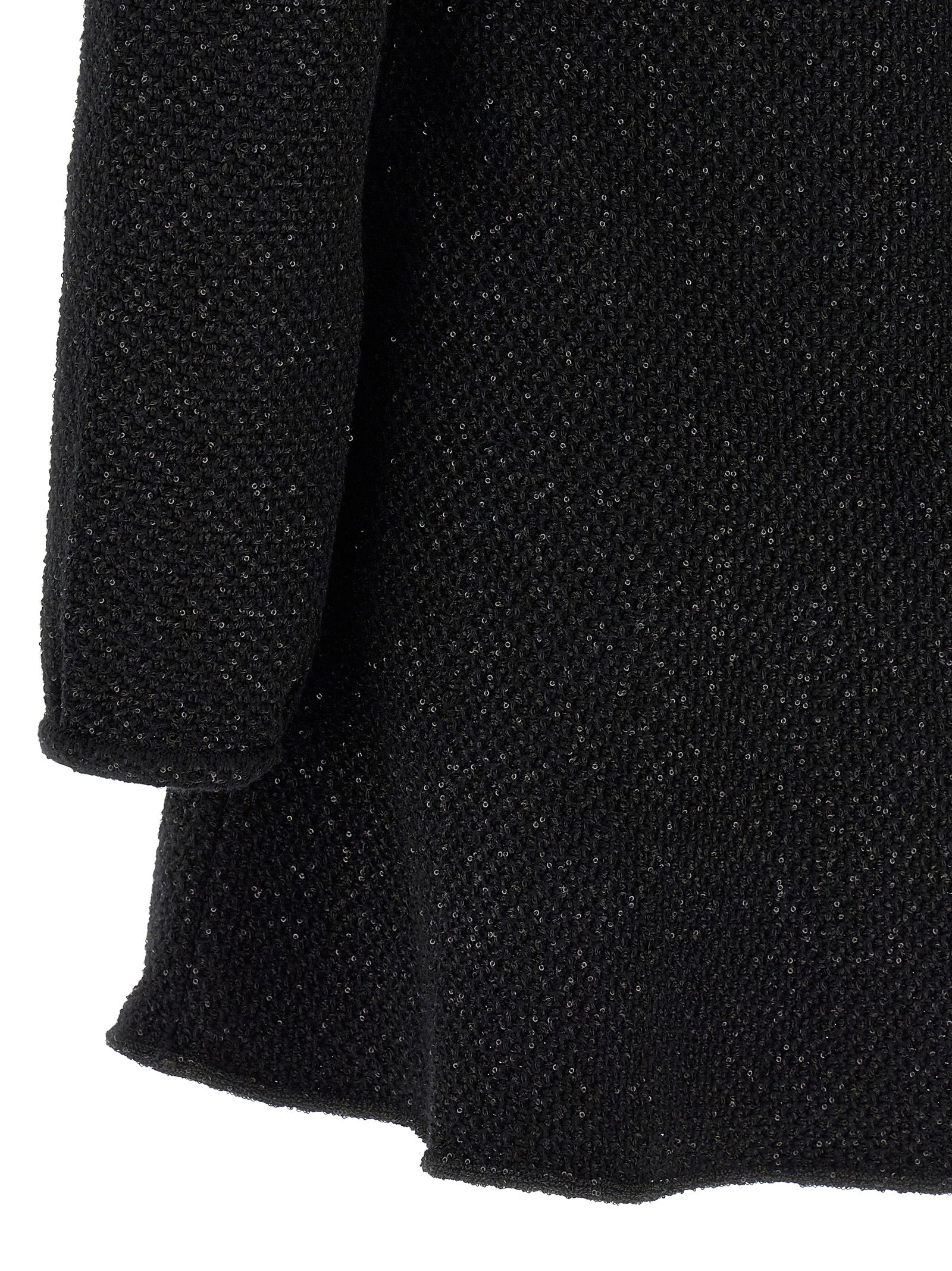 Dress by Self-Portrait for women in cotton polyester wool & sequins black presents a sinuous silhouette, showcasing a sophisticated and detailed with a sinuous short mini for a refined finish.