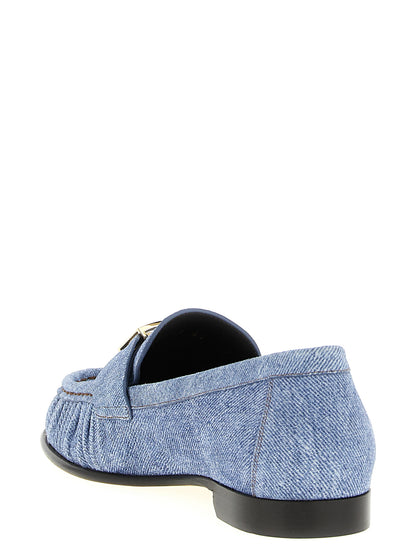 This Flat Loafer Slip-On Shoes by Fendi for women in denim & calfskin leather light-blue features an exquisite silhouette from the Women's Denim & Calfskin Leather Flat Loafer Slip-On Shoes collection, defined by a sophisticated flat and elegant .