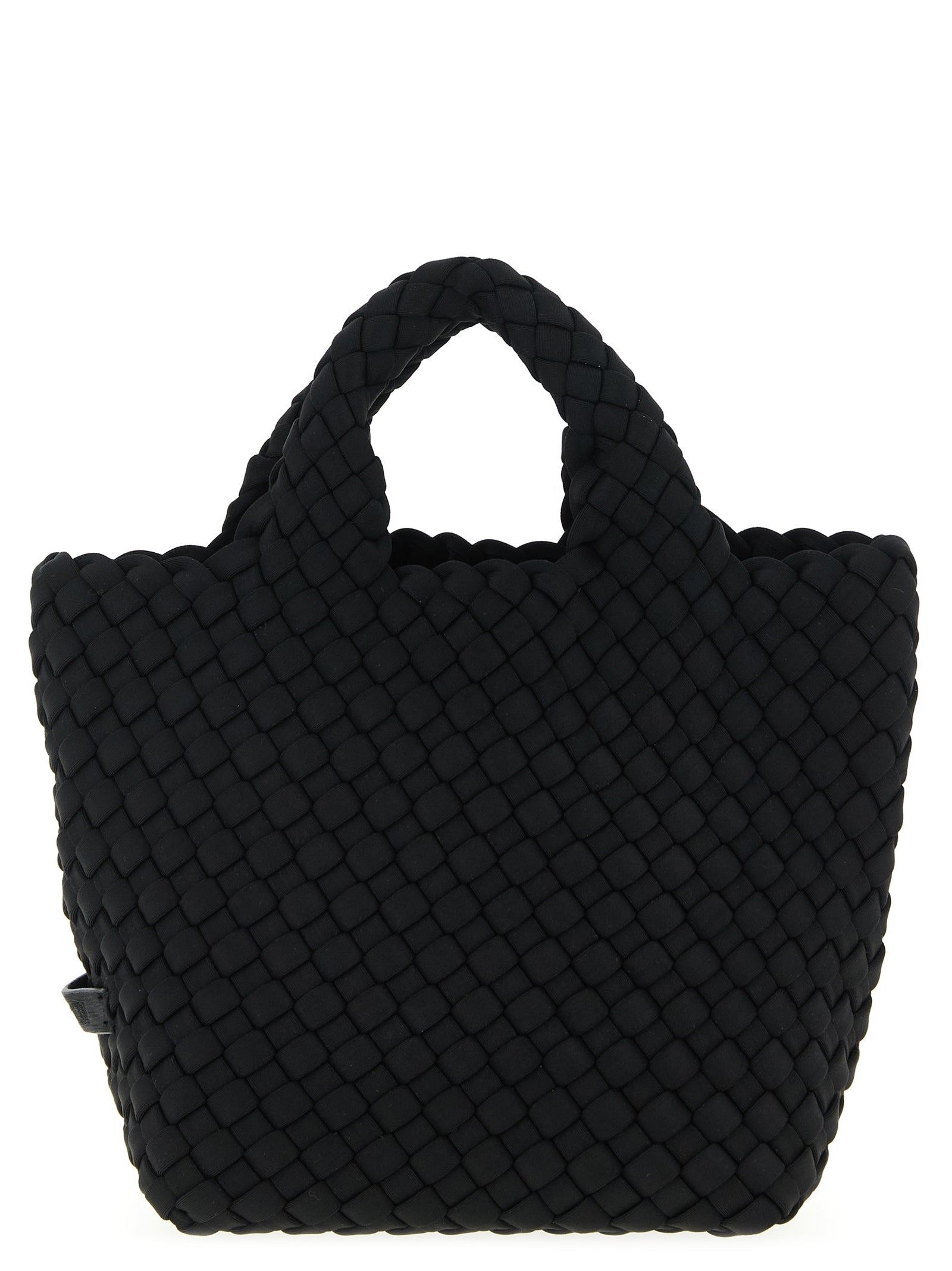 Shopper Tote Clutch Bag by NAGHEDI for women in modal & viscose black features an jet-set-ready silhouette, showcasing the St Barths Modal & Viscose Shopper Tote Clutch Bag design with a secure , ample , and versatile shoulder-strap, adjustable-strap & handle.
