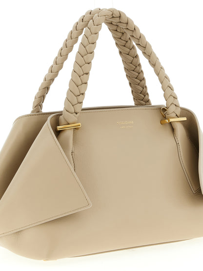 Handbag by Ferragamo for women in calfskin leather gray features a signature silhouette, showcasing a secure zipper and signature with versatile shoulder-strap, adjustable-strap & handle for a sophisticated look.