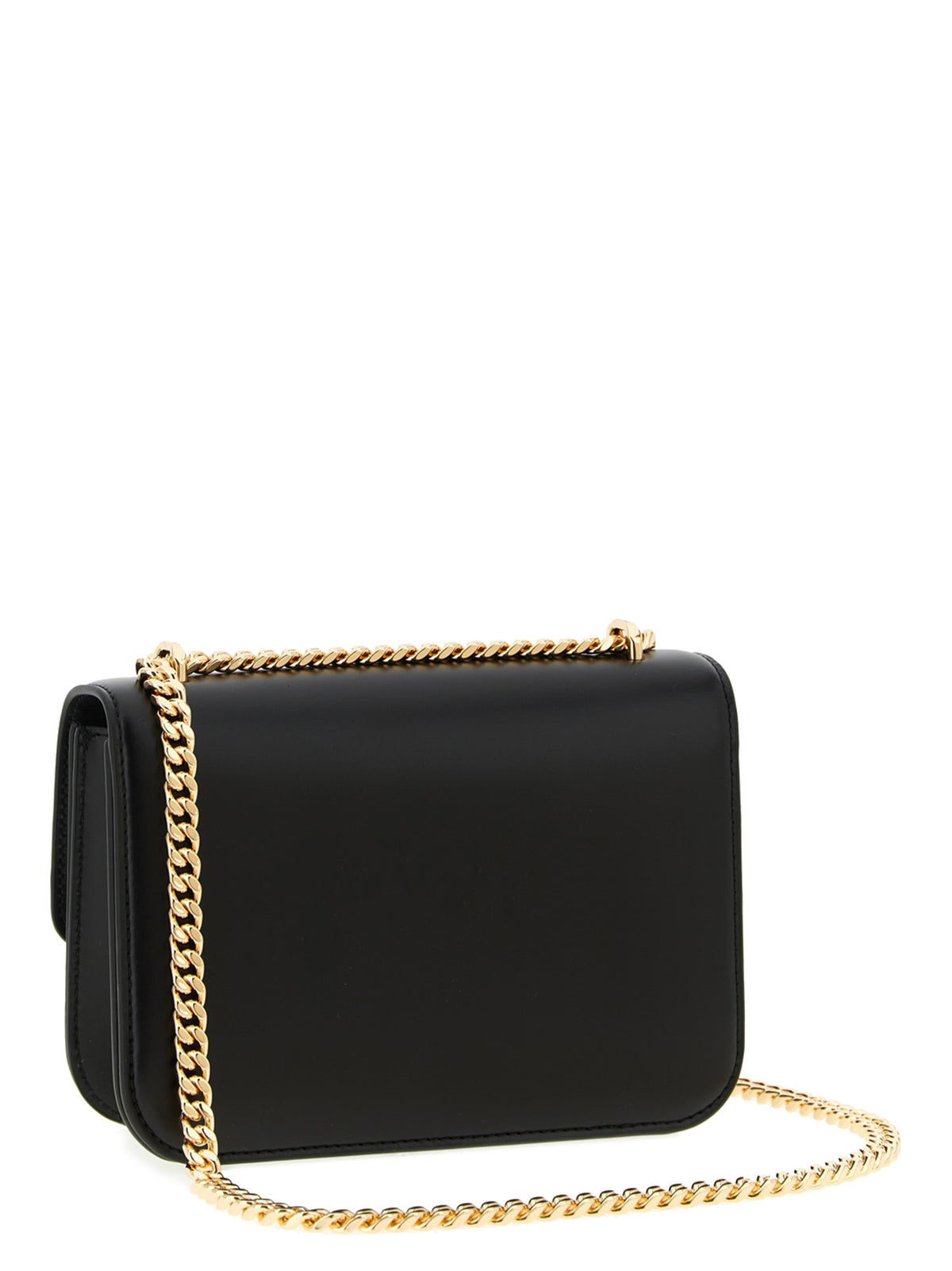 Tory Burch Eleanor Bos Taurus Suede Calfskin Leather 2-in-1 Shoulder & Crossbody Flap Handbag - Black Signature