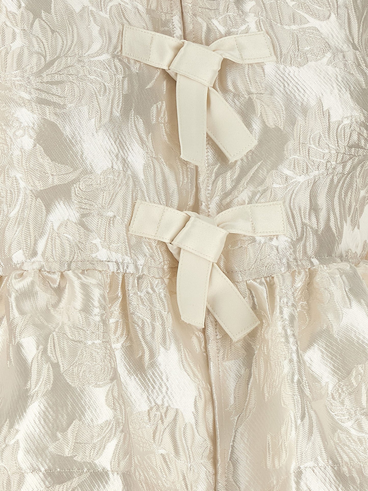 Blouse by Ganni for women in polyamide polyester satin white & jacquard features an architectural silhouette with a refined and elegant for a architectural look.