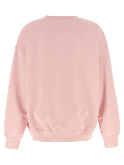 Sweatshirt by Ganni for women in organic cotton multicolor, pink & print showcases a slouchy chic silhouette, artfully detailed with a slouchy chic crew neckline and for a slouchy chic finish.