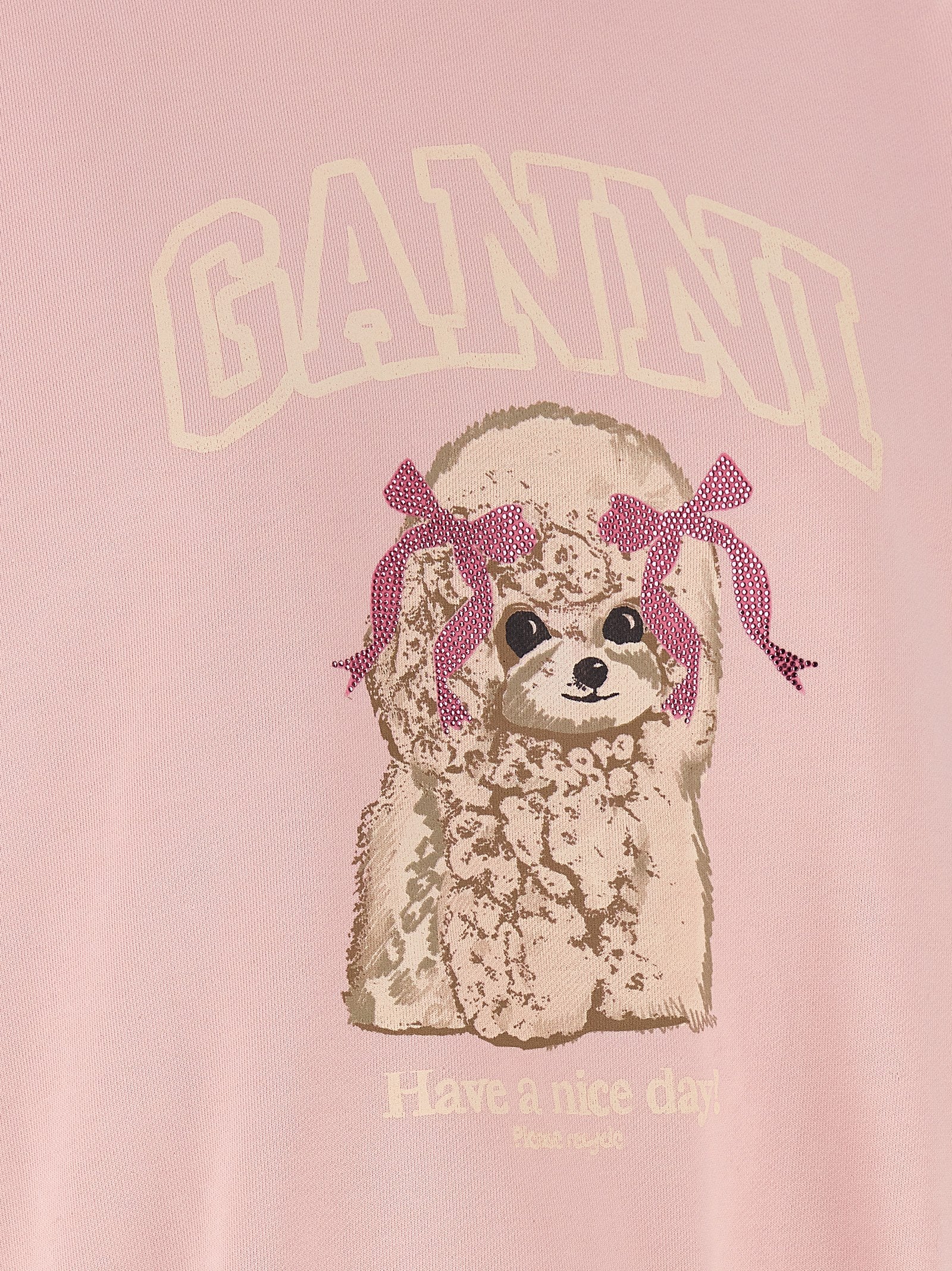 Sweatshirt by Ganni for women in organic cotton multicolor, pink & print features an magnificent silhouette, showcasing a sophisticated and detail for a truly magnificent finish.