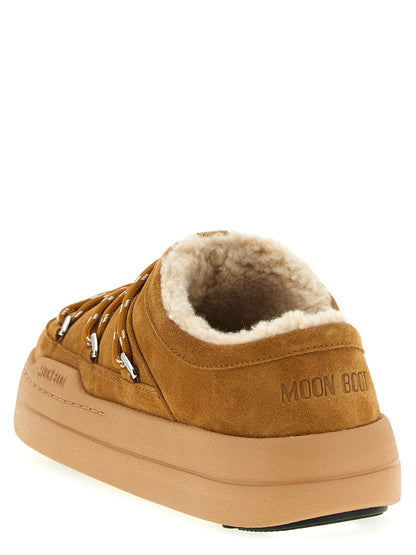 Moon Boot Women's Polyamide Suede Leather & Fur Mules Slippers Flat Shoes - Brown