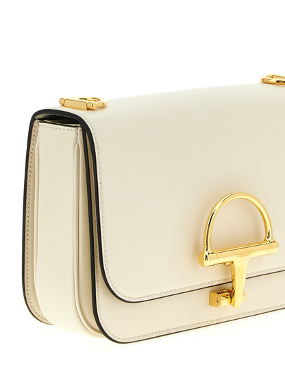 2-in-1 Shoulder & Crossbody Flap Bag by Gucci for women in calfskin leather white features a statuesque silhouette, showcasing a secure flap and statuesque with versatile crossbody-strap, shoulder-strap & adjustable-strap for a statuesque finish.