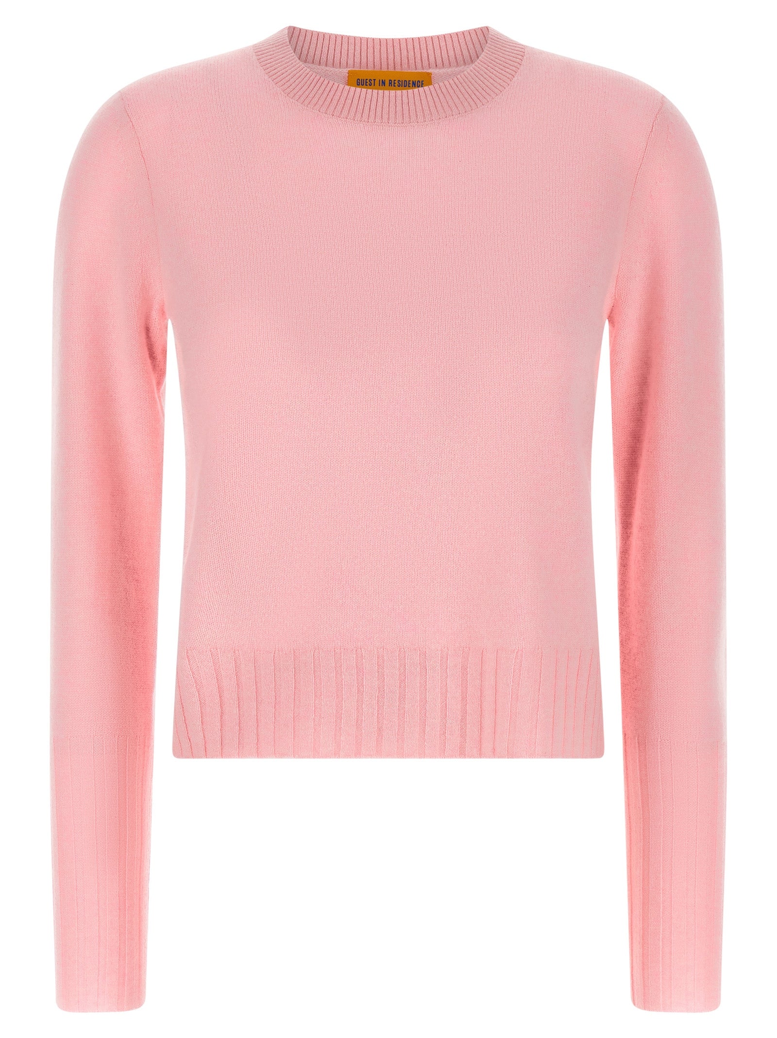 Cardigan by Guest in Residence for women in cashmere multicolor & pink features a nuanced silhouette with a refined crew neckline and nuanced long-sleeve detailing for a sophisticated look.