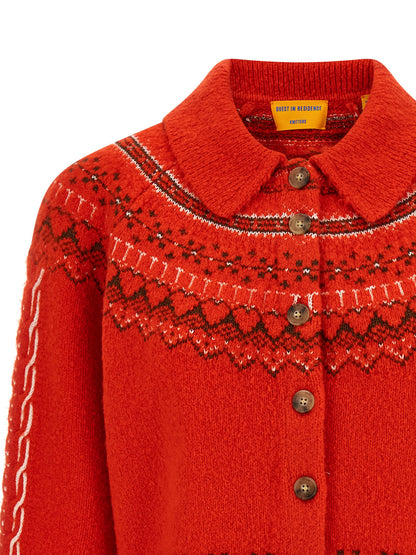 Cardigan by Guest in Residence for women in cashmere multicolor & red features an impeccable silhouette, showcasing a sophisticated and detail for a truly impeccable finish.