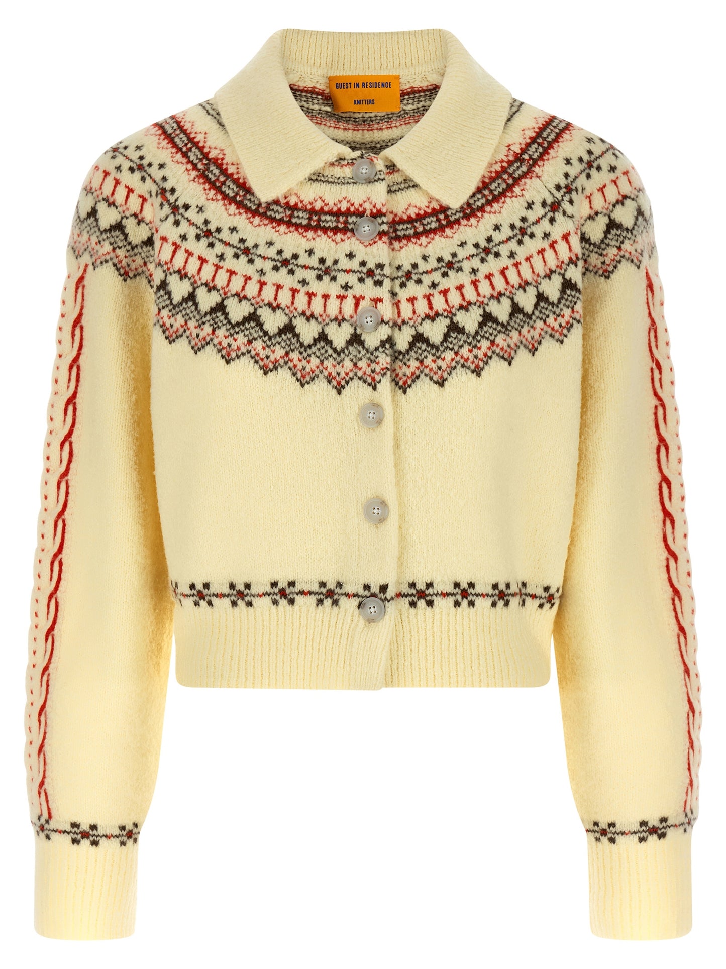 Cardigan by Guest in Residence for women in cashmere multicolor showcases a luxurious silhouette, meticulously detailed with a sophisticated and for a refined finish.