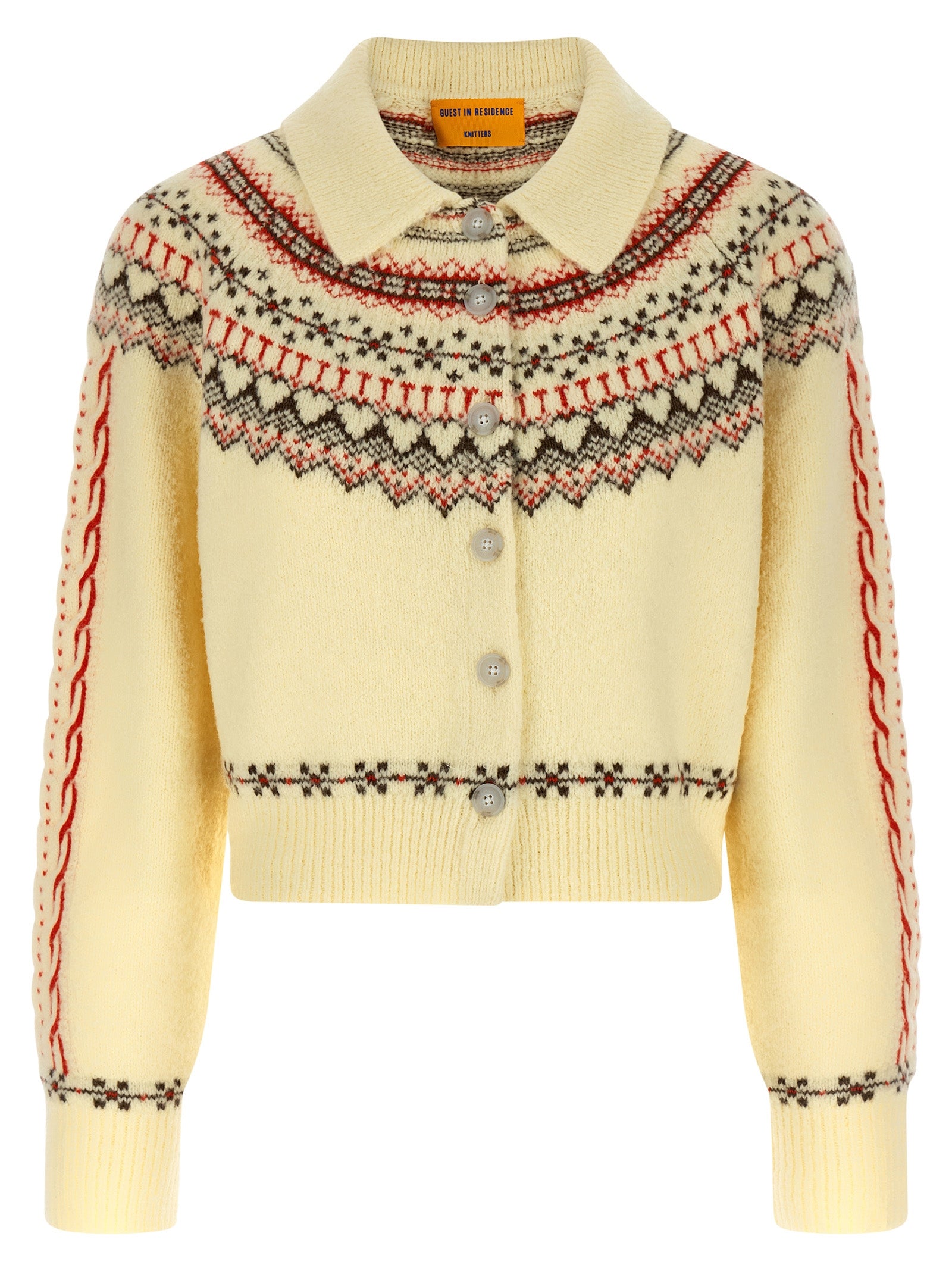 Cardigan by Guest in Residence for women in cashmere multicolor showcases a luxurious silhouette, meticulously detailed with a sophisticated and for a refined finish.