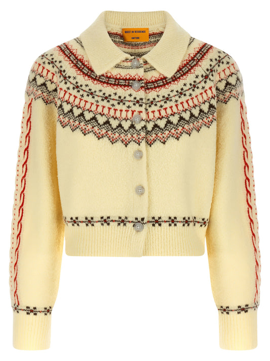 Cardigan by Guest in Residence for women in cashmere multicolor showcases a luxurious silhouette, meticulously detailed with a sophisticated and for a refined finish.