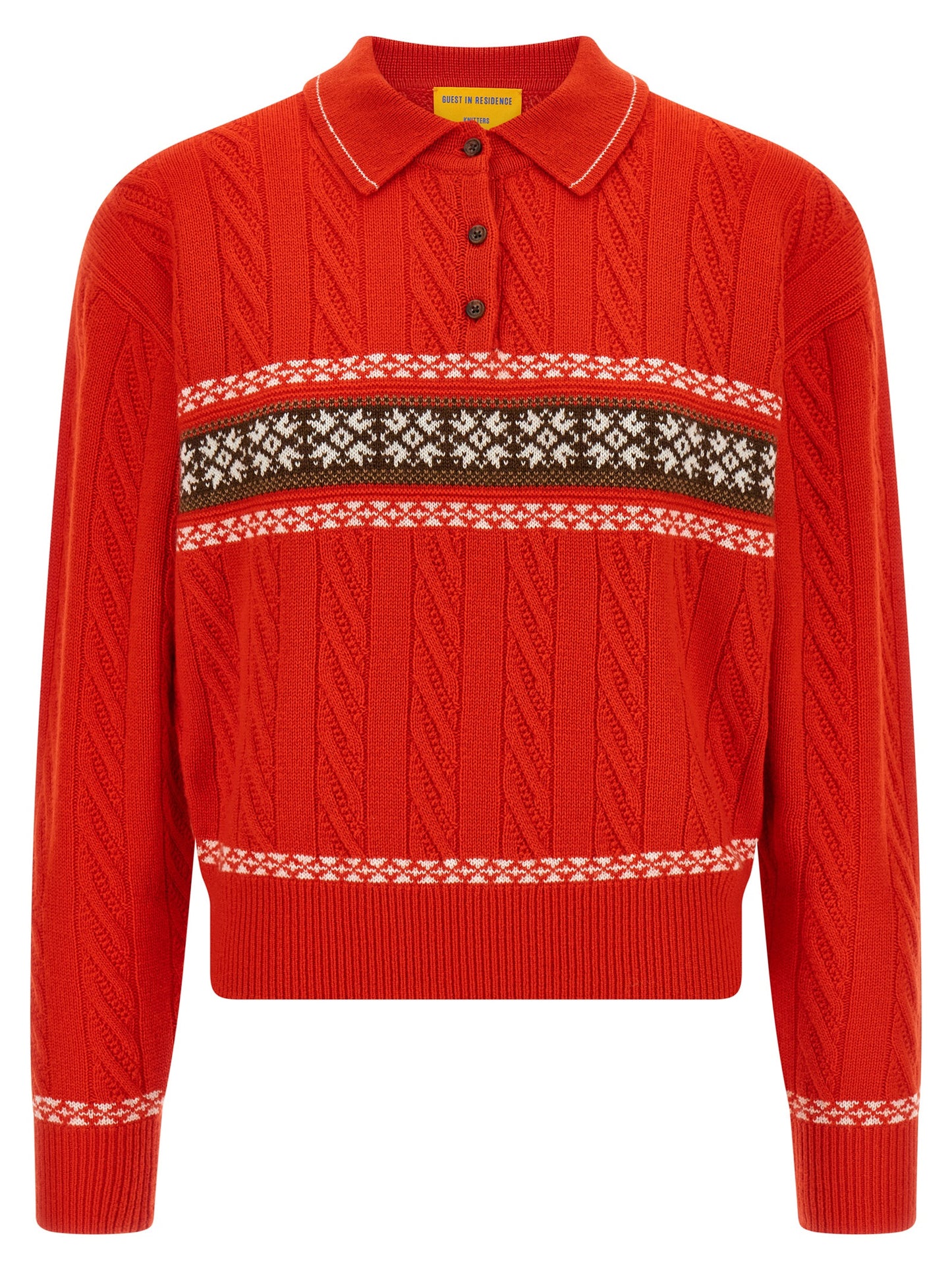 Cardigan by Guest in Residence for women in cashmere multicolor & red features an impeccable silhouette, showcasing a sophisticated and detail for a truly impeccable finish.