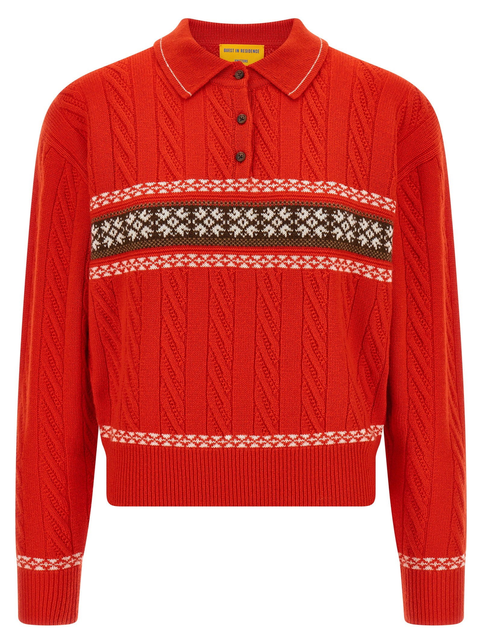 Cardigan by Guest in Residence for women in cashmere multicolor & red features an impeccable silhouette, showcasing a sophisticated and detail for a truly impeccable finish.