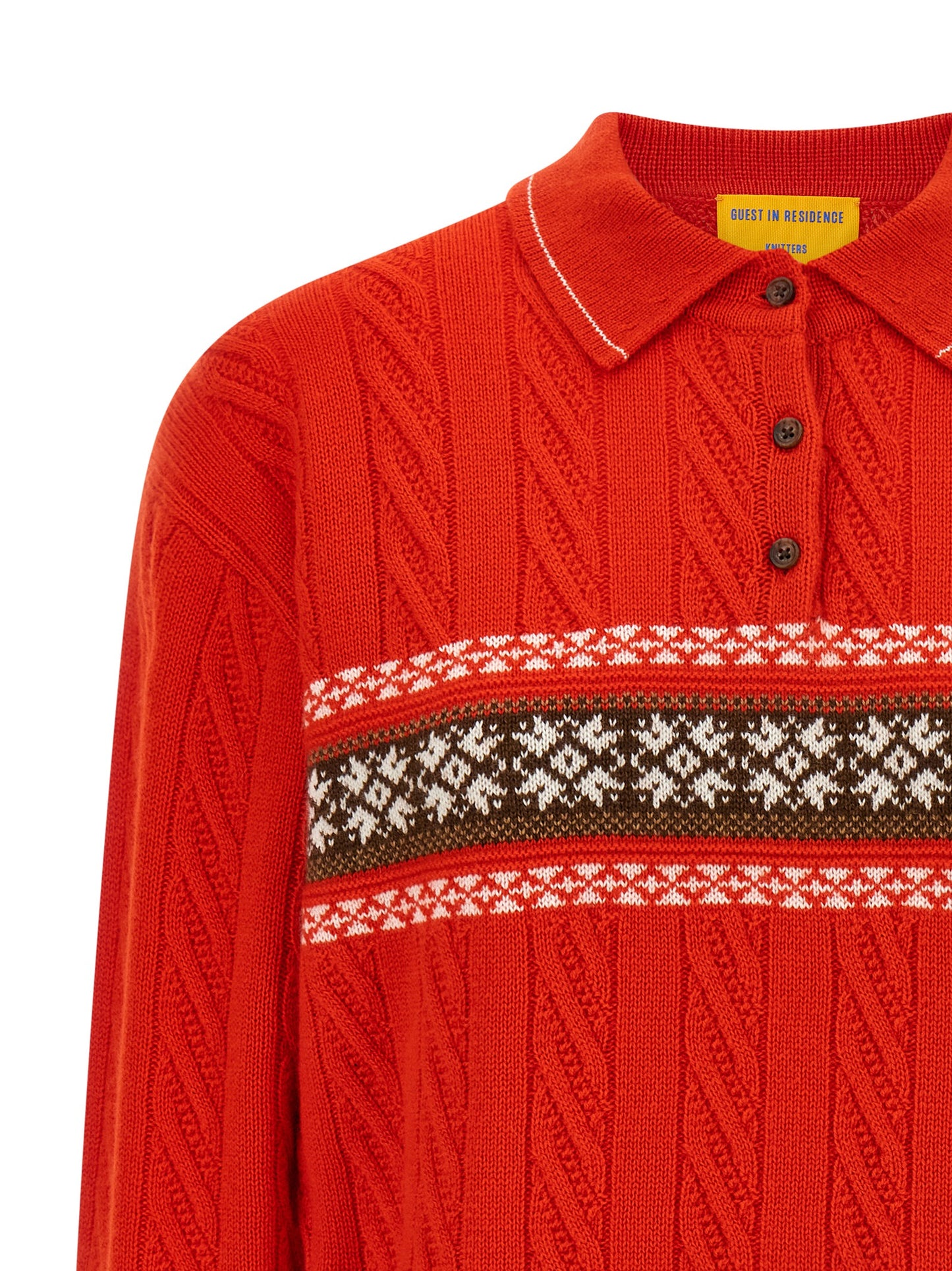 Cardigan by Guest in Residence for women in cashmere multicolor & red showcases a captivating silhouette, artfully detailed with a captivating and for a truly sophisticated captivating look.