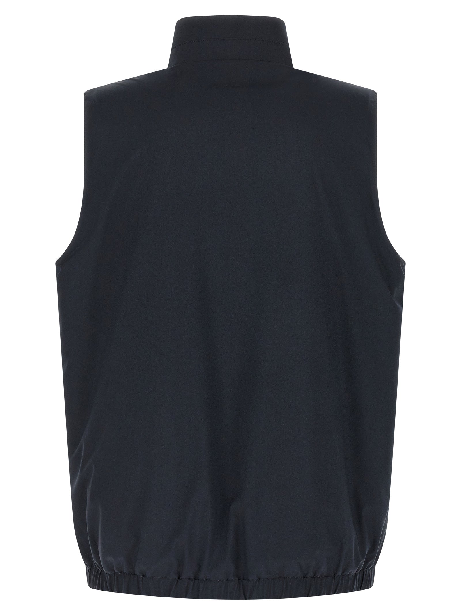 Vest by Kiton for men in stretch cotton & nylon blue features a enviable silhouette, elegantly detailed with a enviable high-neck neckline and functional pockets for a enviable finish.