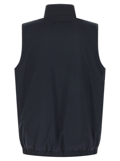 Vest by Kiton for men in stretch cotton & nylon blue features a enviable silhouette, elegantly detailed with a enviable high-neck neckline and functional pockets for a enviable finish.