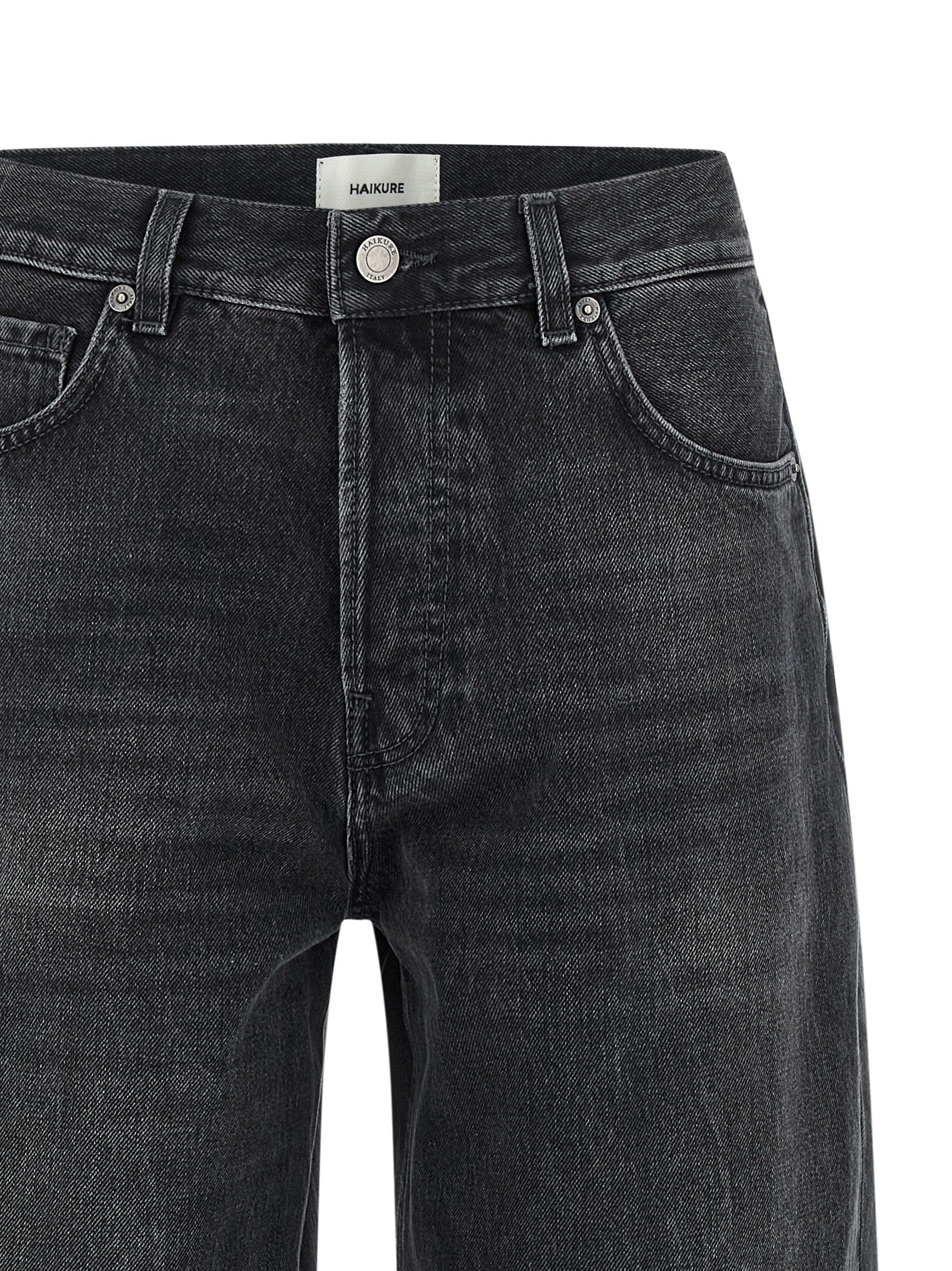 Jeans by Haikure for women in denim cotton black features an sophisticated high rise and straight-leg & wide with a precise long, creating a sophisticated and sophisticated silhouette.
