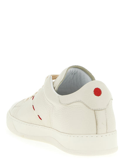 Sneakers by Kiton for men in leather & rubber white & signature features an versatile design from the Men's Low Top Leather & Rubber Sneakers collection, highlighting a versatile low-top style for a premium, high-fashion look.