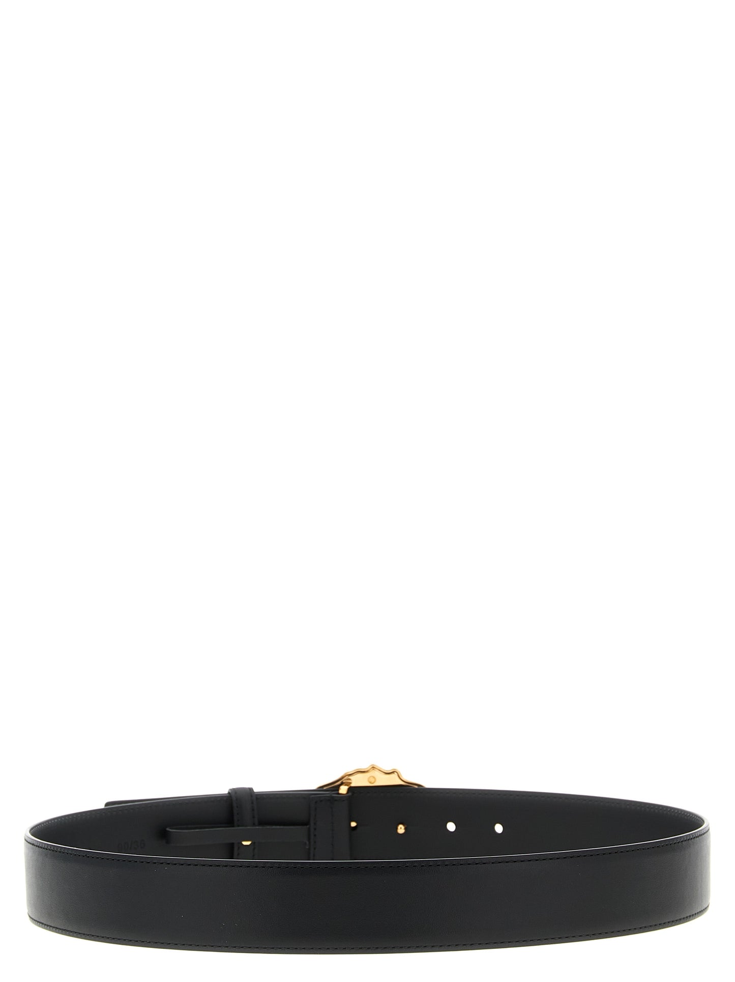 Belt by Versace for men in bos taurus calfskin leather black & gold features a artisanal-chic design, artfully capturing the essence of the Medusa Bos Taurus Calfskin Leather Belt with a artisanal-chic finish.