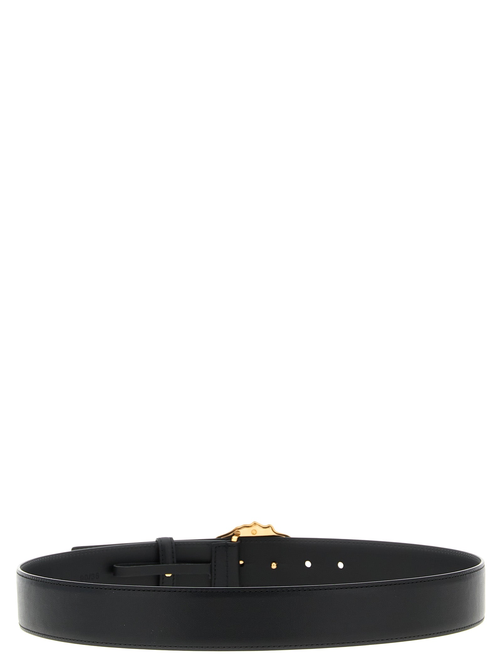 Belt by Versace for men in bos taurus calfskin leather black & gold features a artisanal-chic design, artfully capturing the essence of the Medusa Bos Taurus Calfskin Leather Belt with a artisanal-chic finish.