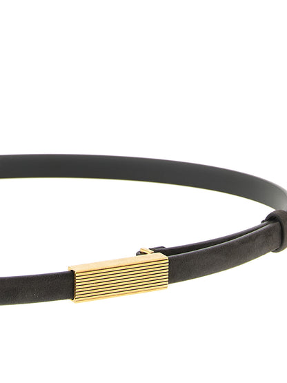 Belt by Khaite for women in suede calfskin leather brown features a versatile silhouette, artfully showcasing the versatile design of the Suede Calfskin Leather Belt for a sophisticated, premium finish.