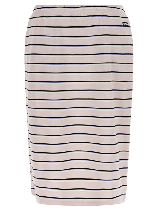 Skirt by ROTATE BIRGER CHRISTENSEN for women in cotton multicolor & pink showcases a dramatic silhouette, artfully capturing the essence of the Women's Sheath Cotton Midi Skirt in a dramatic midi cut for a refined look.