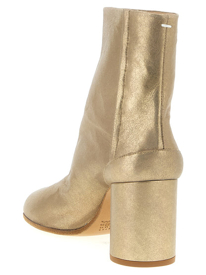Ankle Boots by Maison Margiela for women in cashmere & goat leather gold & signature showcases a impeccable silhouette as Women's Cashmere & Goat Leather Ankle Boots, artfully defined by a impeccable and a impeccable .