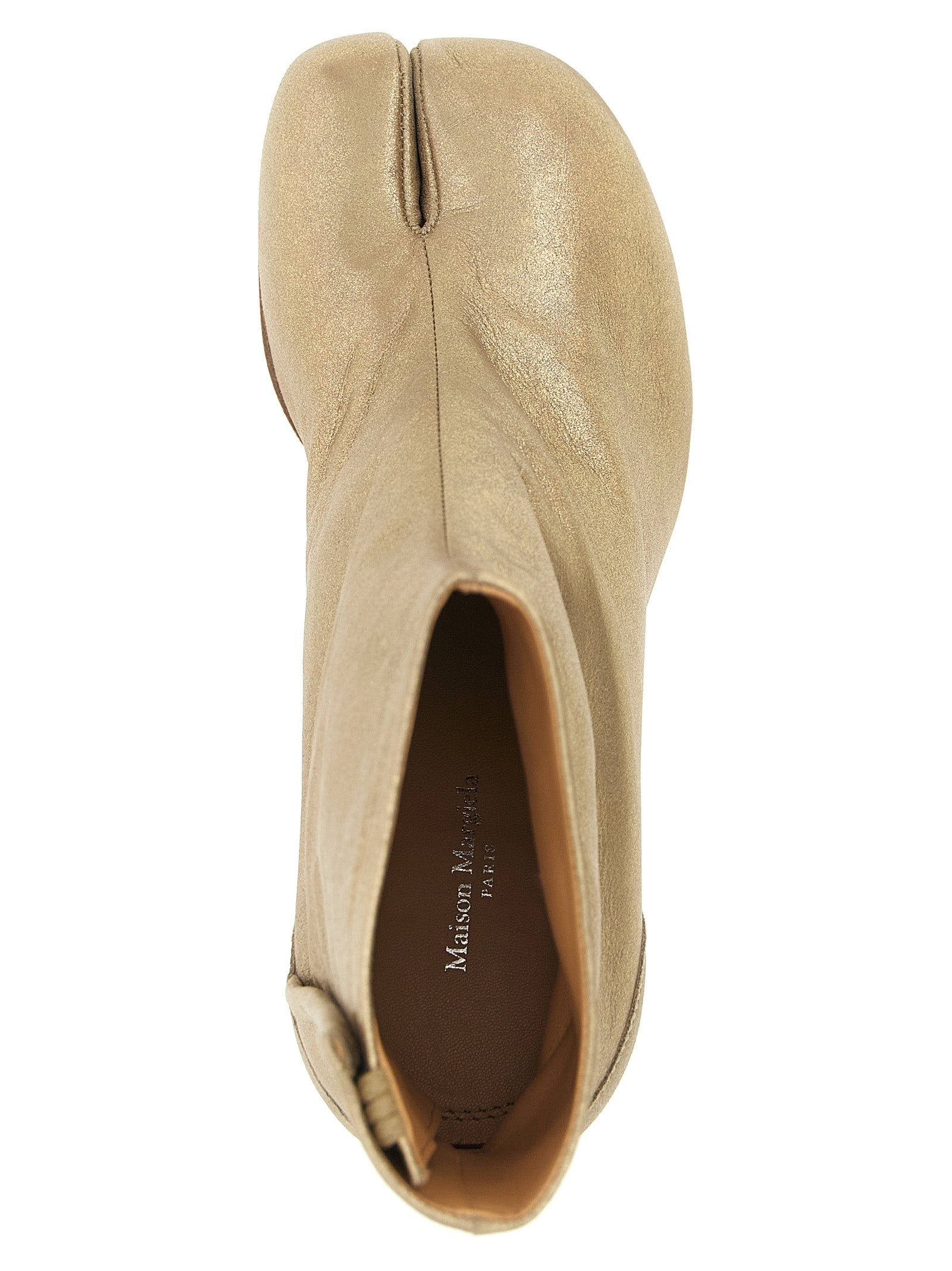 Ankle Boots by Maison Margiela for women in cashmere & goat leather gold & signature features an effortless chic silhouette from the Women's Cashmere & Goat Leather Ankle Boots collection, showcasing a effortless chic and refined for an effortless chic look.
