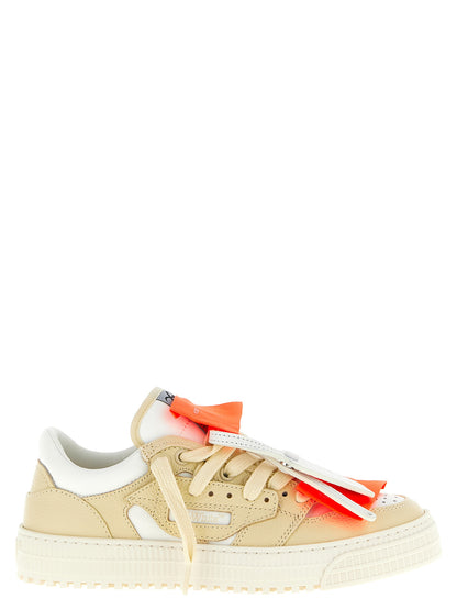 Sneakers by Off-White for women in polyester rubber leather beige & white presents a on trend silhouette from the Women's Low Top Polyester Rubber Leather Sneakers collection, showcasing a on trend low-top style for an elevated aesthetic.