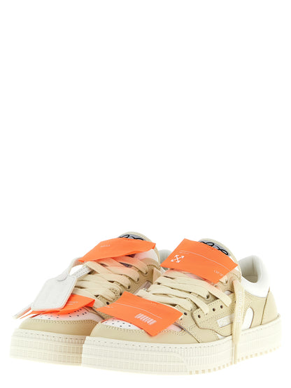 Sneakers by Off-White for women in polyester rubber leather beige & white presents a impeccable silhouette as Women's Low Top Polyester Rubber Leather Sneakers, expertly defined by a impeccable low-top style for a impeccable, high-fashion look.