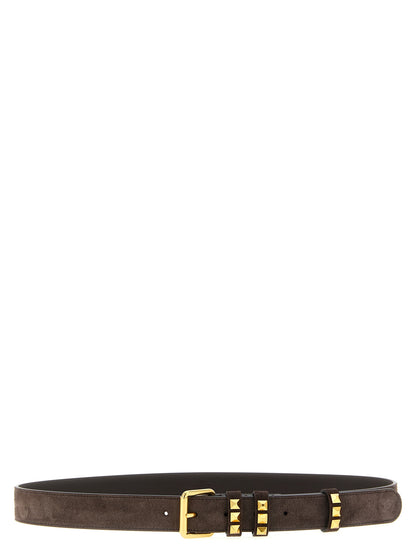 Valentino Garavani Suede Cowhide leather Belt - Brown