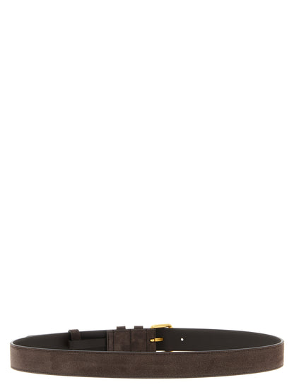 Valentino Garavani Suede Cowhide leather Belt - Brown