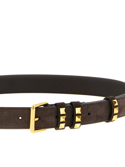 Valentino Garavani Suede Cowhide leather Belt - Brown