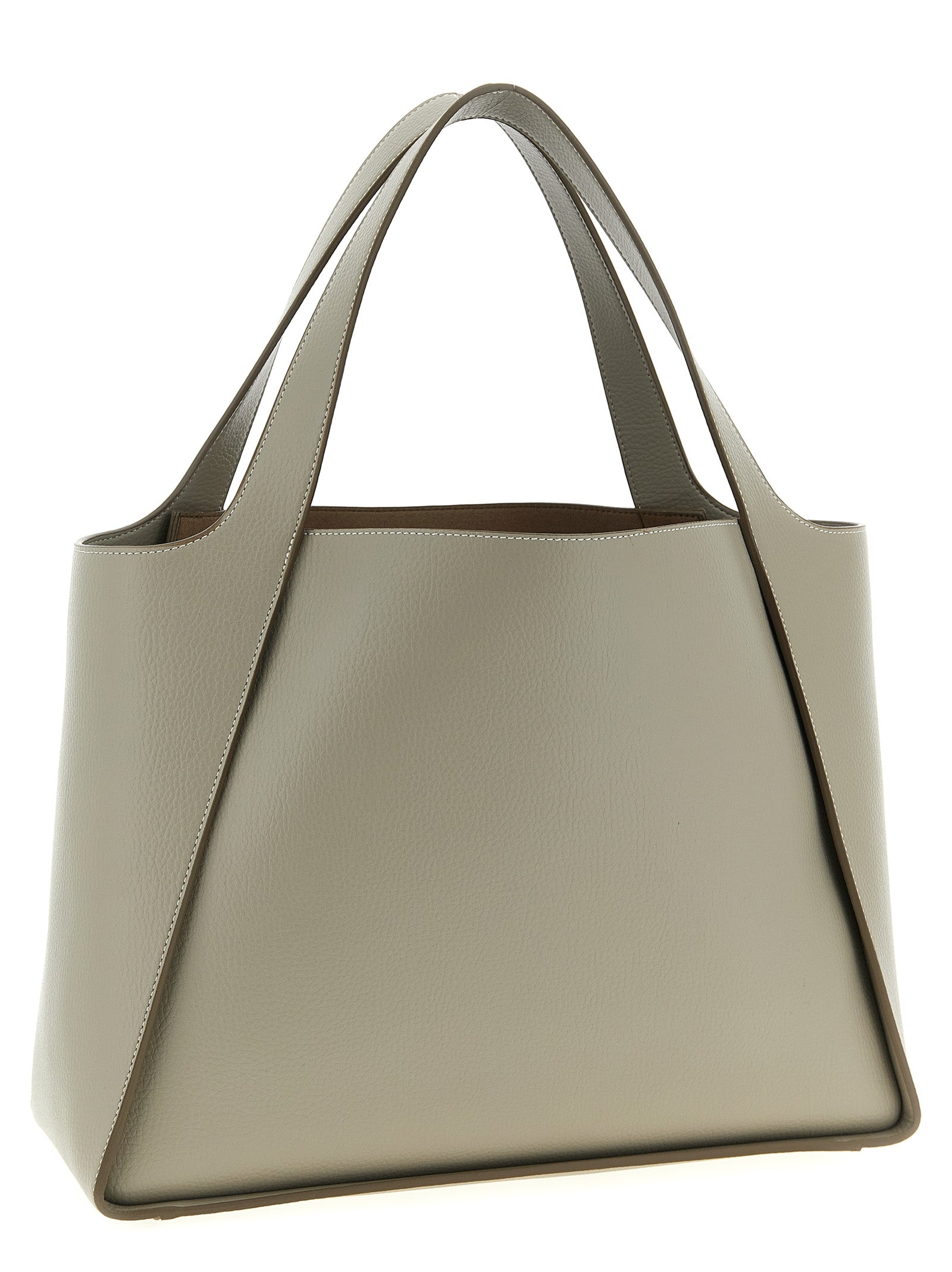 Shopper Tote Clutch Bag by Stella McCartney for women in polyamide beige features an jet-setting Logo Bag Polyamide Shopper Tote Clutch design with a secure , jet-setting , and versatile detachable-strap & handle for a jet-setting look.