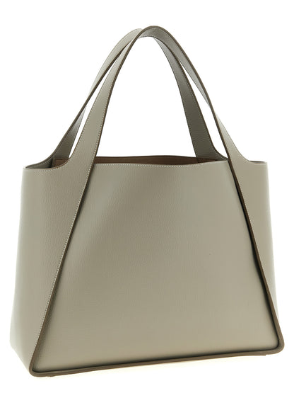 Shopper Tote Clutch Bag by Stella McCartney for women in polyamide beige features an jet-setting Logo Bag Polyamide Shopper Tote Clutch design with a secure , jet-setting , and versatile detachable-strap & handle for a jet-setting look.