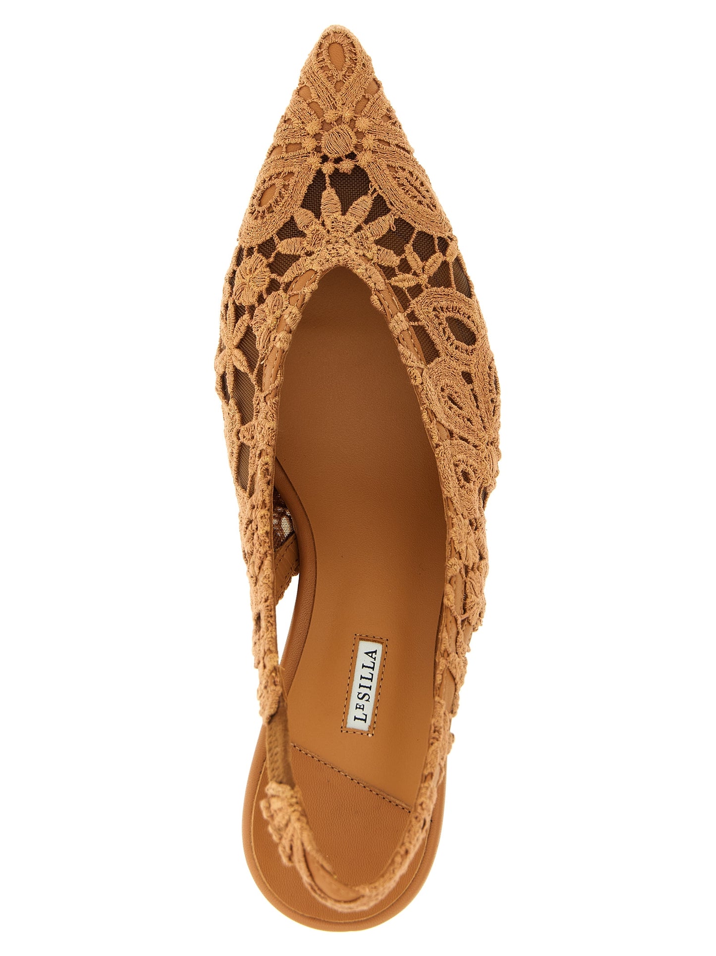 This Mid-Heel Slingback Pumps Heels by LE SILLA for women in polyamide leather & cotton brown presents a effortlessly chic silhouette from the Women's Polyamide Leather & Cotton Mid-Heel Slingback Pumps Heels collection, featuring a effortlessly chic mid-heel and effortlessly chic pointed toe style.