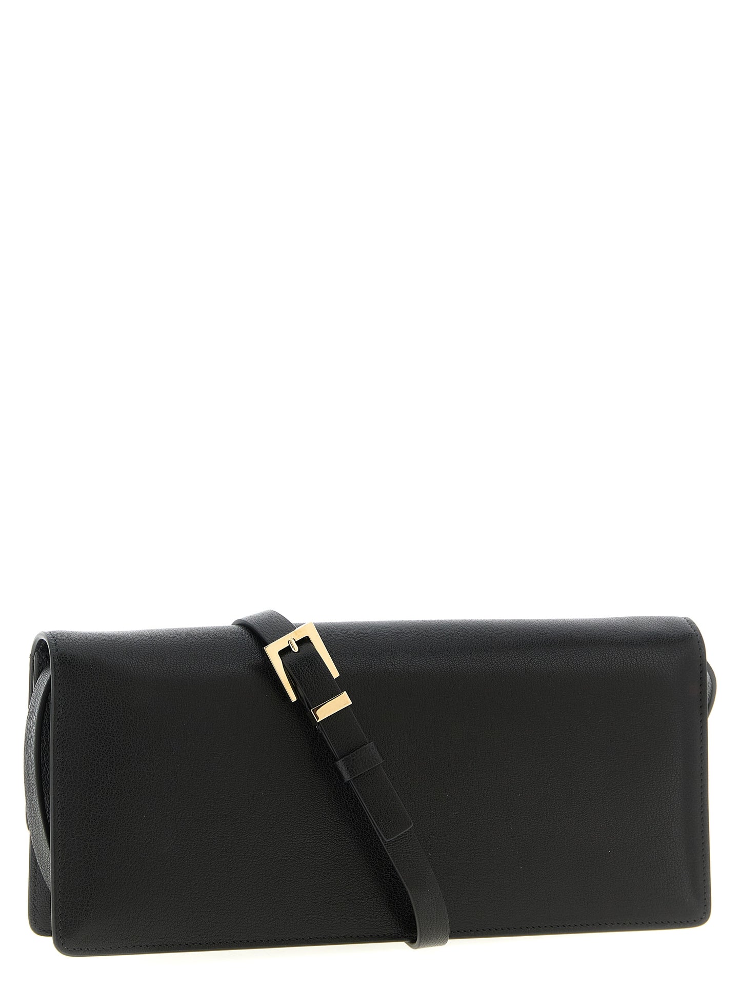 Shoulder Bag by Tom Ford for women in viscose goat leather & fur black features an effortlessly chic silhouette with a secure buckle, ample , and versatile shoulder-strap & adjustable-strap for effortlessly chic everyday luxury.