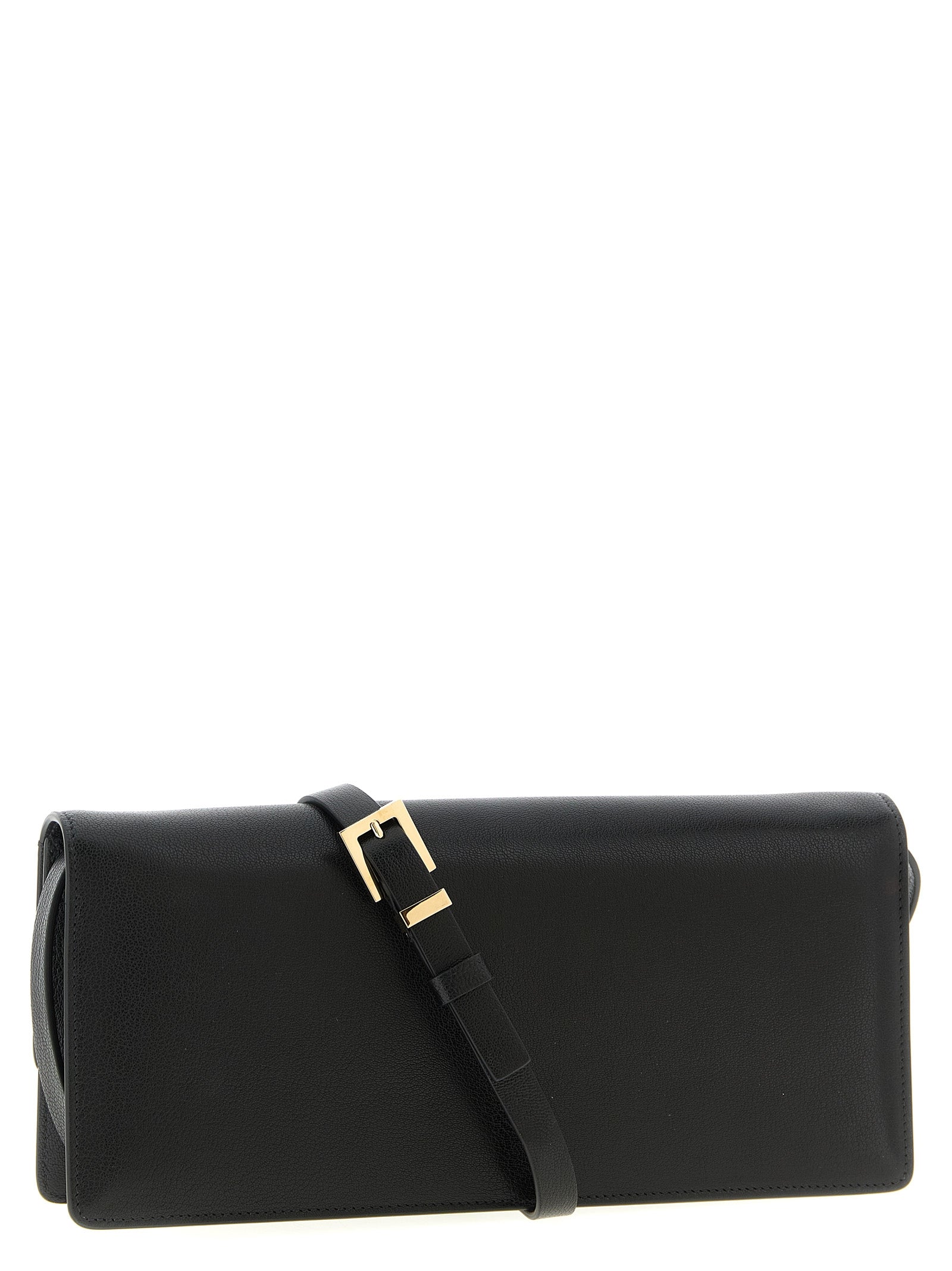 Shoulder Bag by Tom Ford for women in viscose goat leather & fur black features an effortlessly chic silhouette with a secure buckle, ample , and versatile shoulder-strap & adjustable-strap for effortlessly chic everyday luxury.
