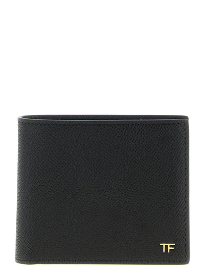 Wallet by Tom Ford for men in bos taurus suede calf leather black & gold presents a refined silhouette, artfully capturing the essence of the Bos Taurus Suede Calf Leather Wallet design with sophisticated bifold for a refined look.