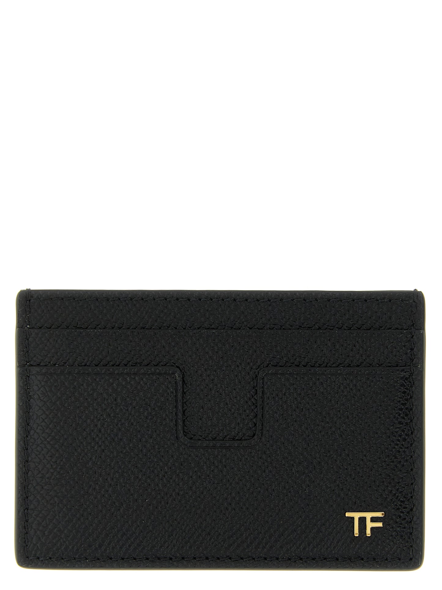 Cardholder Card Case by Tom Ford for men in bos taurus suede calf leather black & gold features a polished Bos Taurus Suede Calf Leather Cardholder Card Case design with polished card-organization.