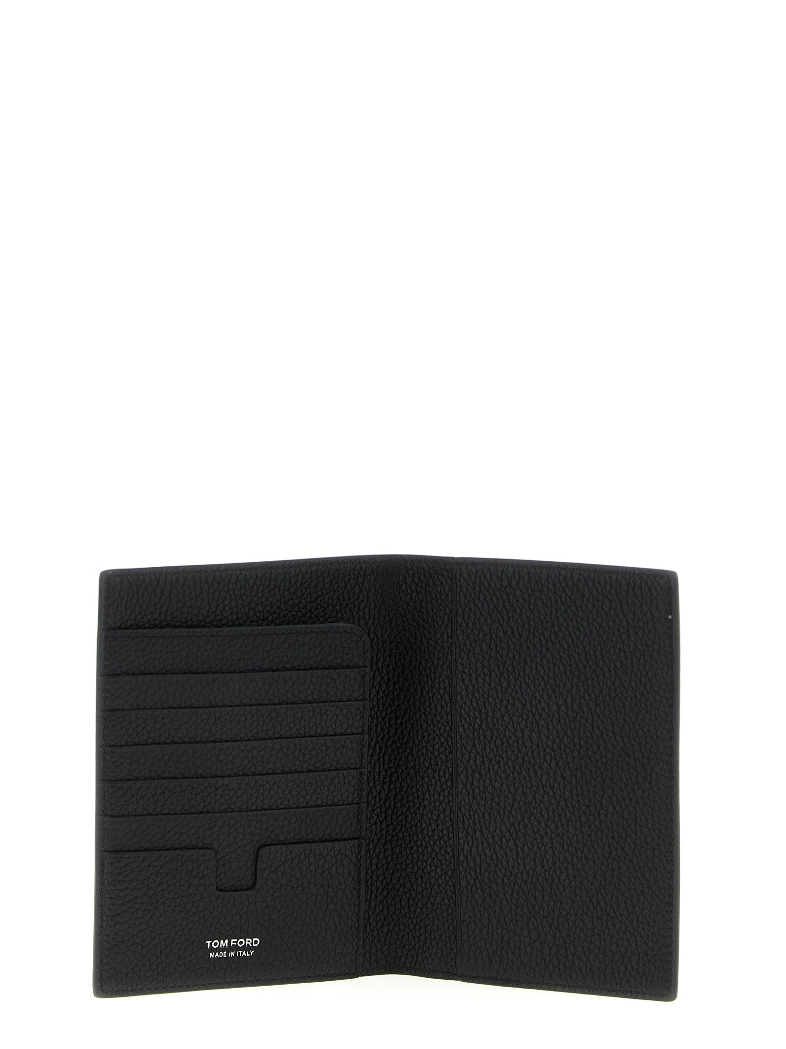 Cardholder Wallet by Tom Ford for men in calfskin leather black & print showcases a discerning silhouette, artfully capturing the essence of Calfskin Leather Cardholder Wallet with its functional card-organization compact-design.
