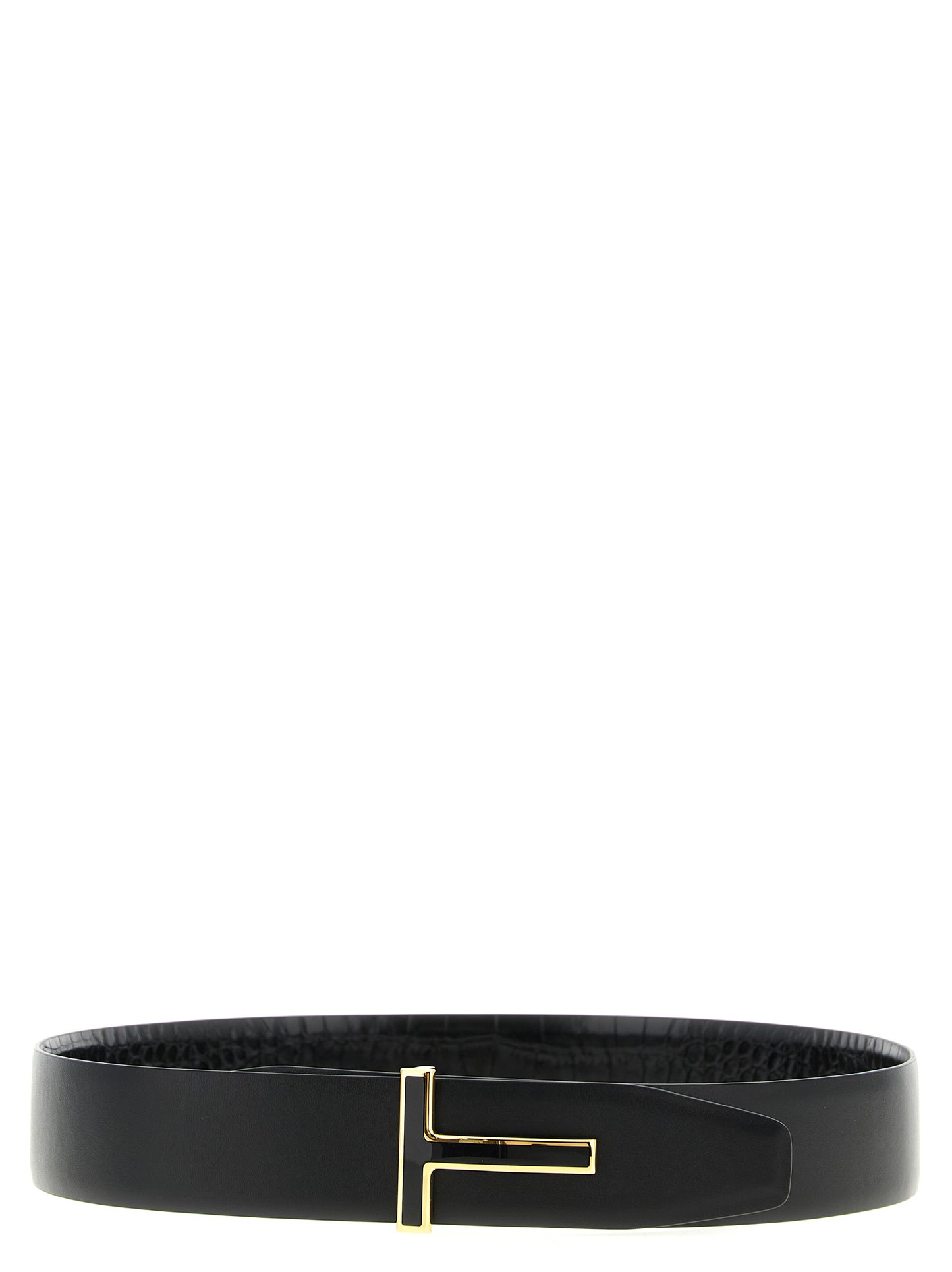 Belt by Tom Ford for men in crocodile calfskin leather black features an distinguished design, perfectly showcasing the sophisticated craftsmanship of this distinguished Crocodile Calfskin Leather Belt.