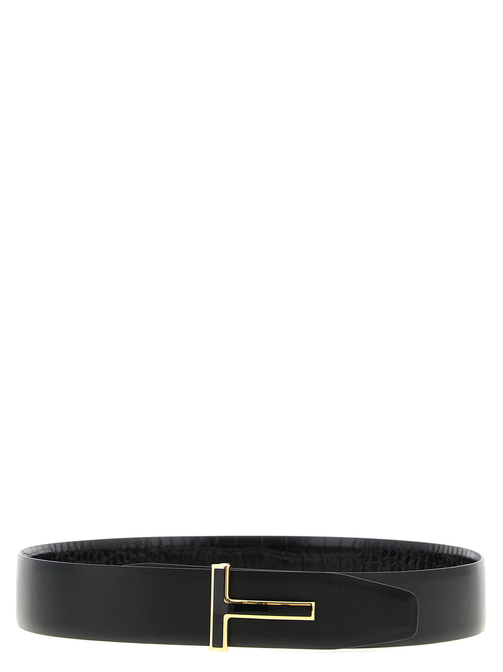 Belt by Tom Ford for men in crocodile calfskin leather black features an distinguished design, perfectly showcasing the sophisticated craftsmanship of this distinguished Crocodile Calfskin Leather Belt.