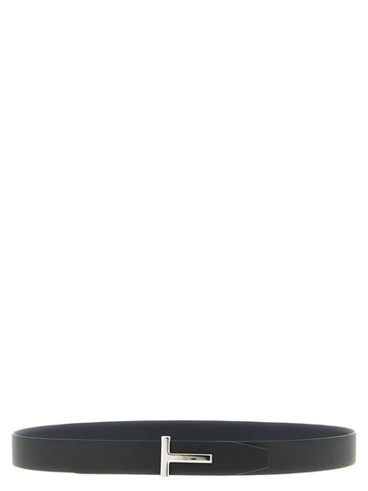 Belt by Tom Ford for men in calfskin leather black, dark-blue, multicolor & silver features a bohemian chic silhouette, showcasing the bohemian chic Calfskin Leather Belt design with a sophisticated bohemian chic finish.
