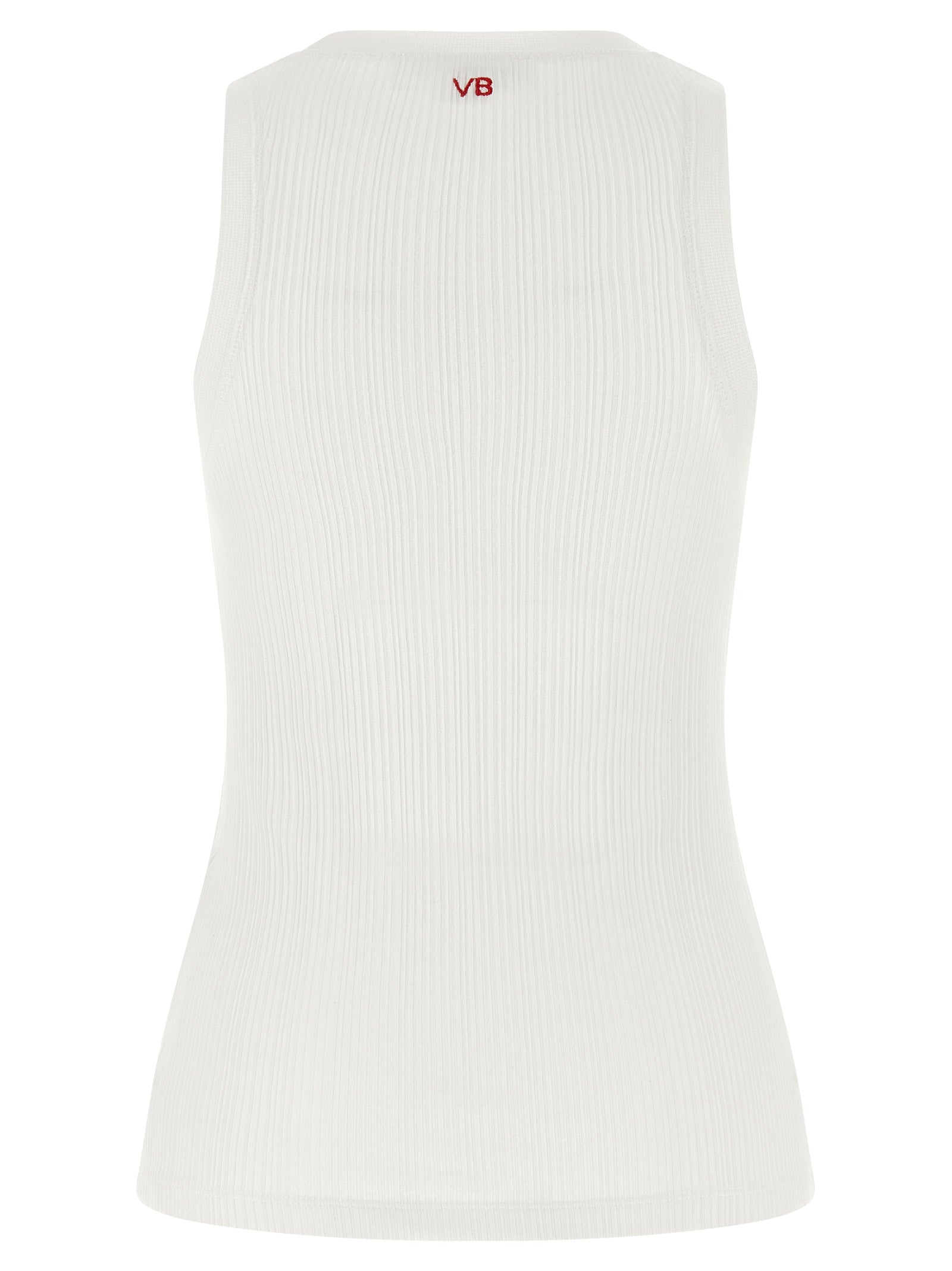 T-Shirt by Victoria Beckham for women in cotton white & signature showcases a chic silhouette, artfully detailed with a chic crew neckline and for a chic finish.